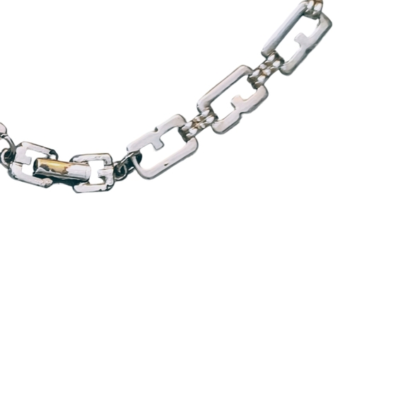 Givenchy Vintage 1980s G Link Chain Silver Tone Necklace Rare Womens Jewelry - Picture 4 of 5